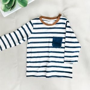 (4-6mo) H&M Long Sleeve Navy/Brown Tee